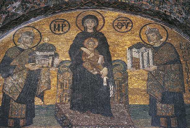 Virgin and Child with Justinian and Constantine (10th-12th century), Hagia Sophia, Istanbul. Bridgeman/De Agostini Picture Library