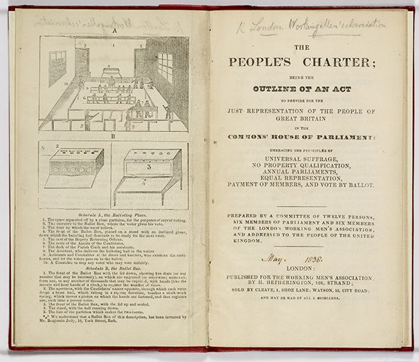 The future outlined: a copy of the People's Charter published by the Working Men's Association in London in 1838. Getty Images/British Library