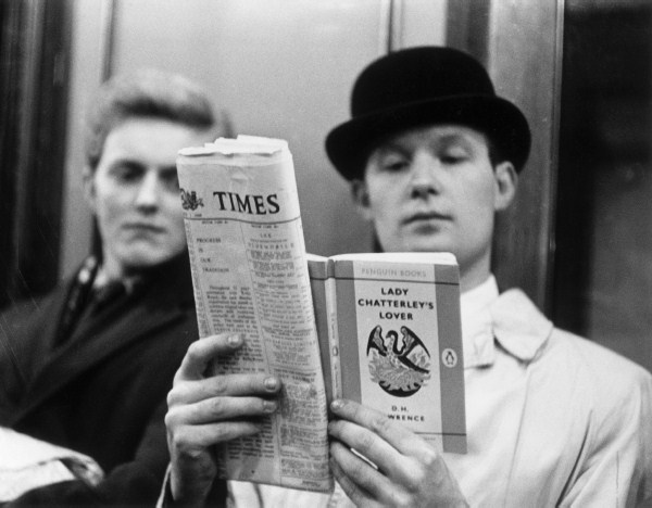 A posed photograph taken the day Lady Chatterley's Lover went on sale, November 1960