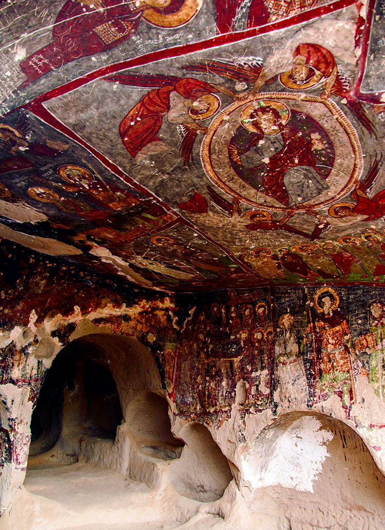 The interior of St George's church, Belisirma, western Cappadocia, late Byzantine period. The church was used throughout the Ottoman era.