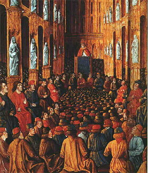 Pope Urban II at the Council of Clermont.