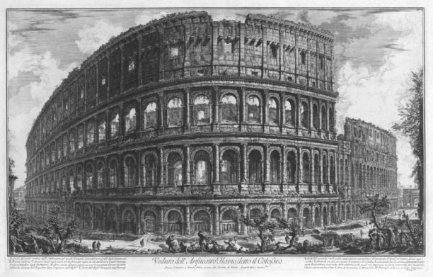 The Colosseum in a 1757 engraving by Giovanni Battista Piranesi