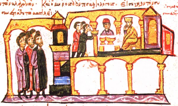 Constantine VII and Simeon dining