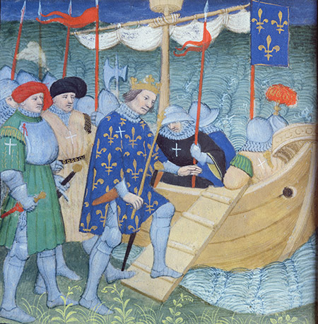 St Louis embarking for the Crusades.