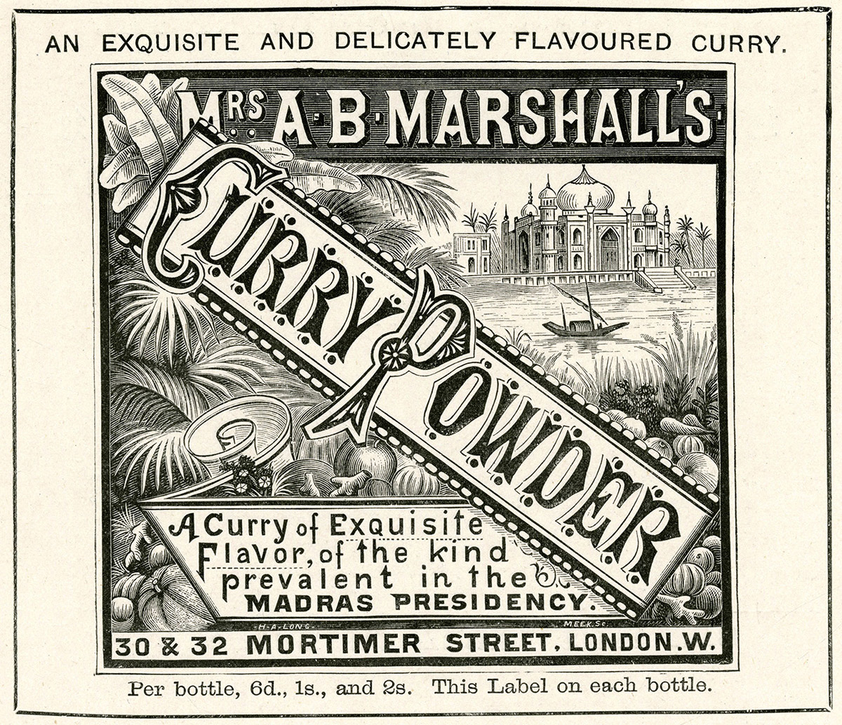 Advertisement for Marshall’s curry powder, 1899.