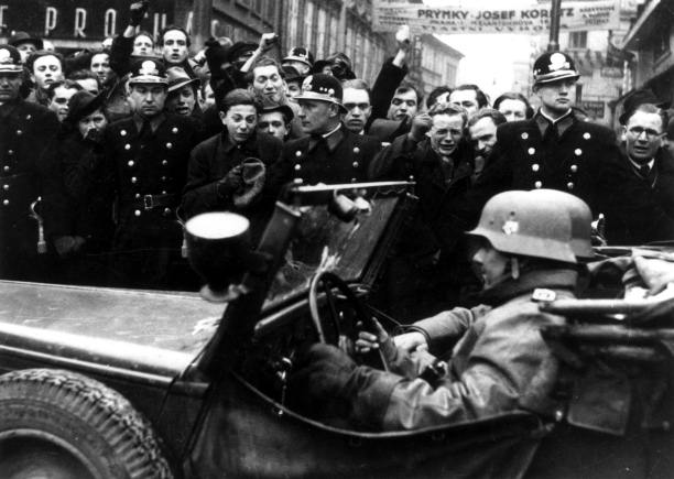 A nation's nightmare: German soldiers arrive in Prague, the Czechoslovak capital, on March 15th, 1939
