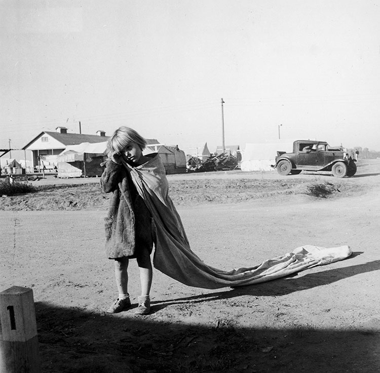 A young child by a Californian roadside, 1936. Photographed by Dorothea Lange/Getty Images.