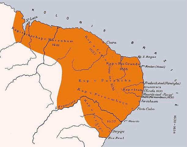 Map of Dutch Brazil 1630-1654