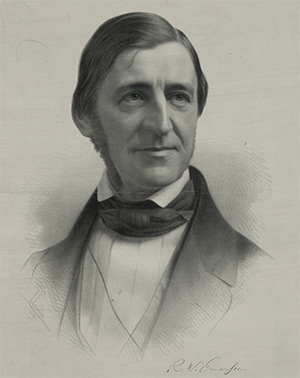 Lithograph from a photograph of Emerson in 1859
