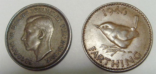 King George VI wren farthing 1946