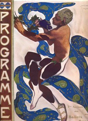 Leon Bakst's illustration of Nijinsky as the faun on the cover of the programme for the 1912 season of the Ballet Russes