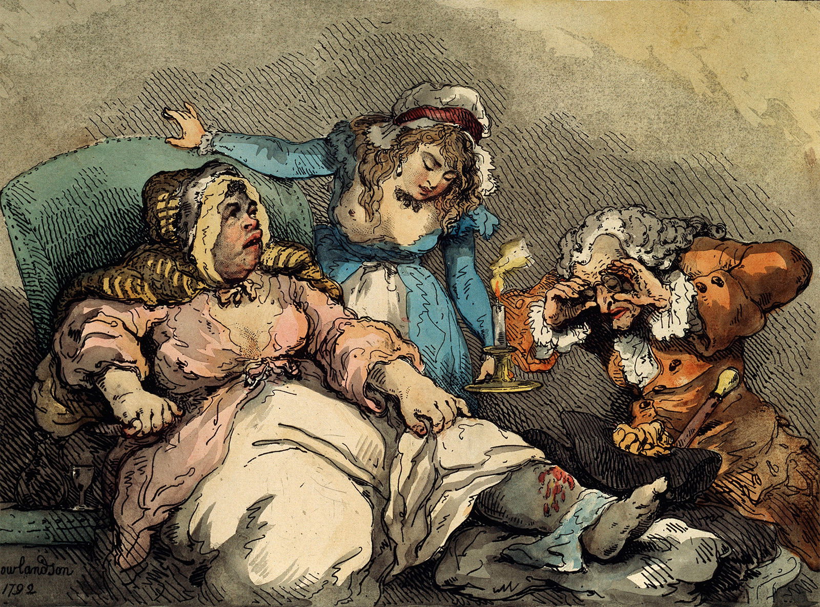 ‘A Bawd on Her Last Legs’, by Thomas Rowlandson, 1792.