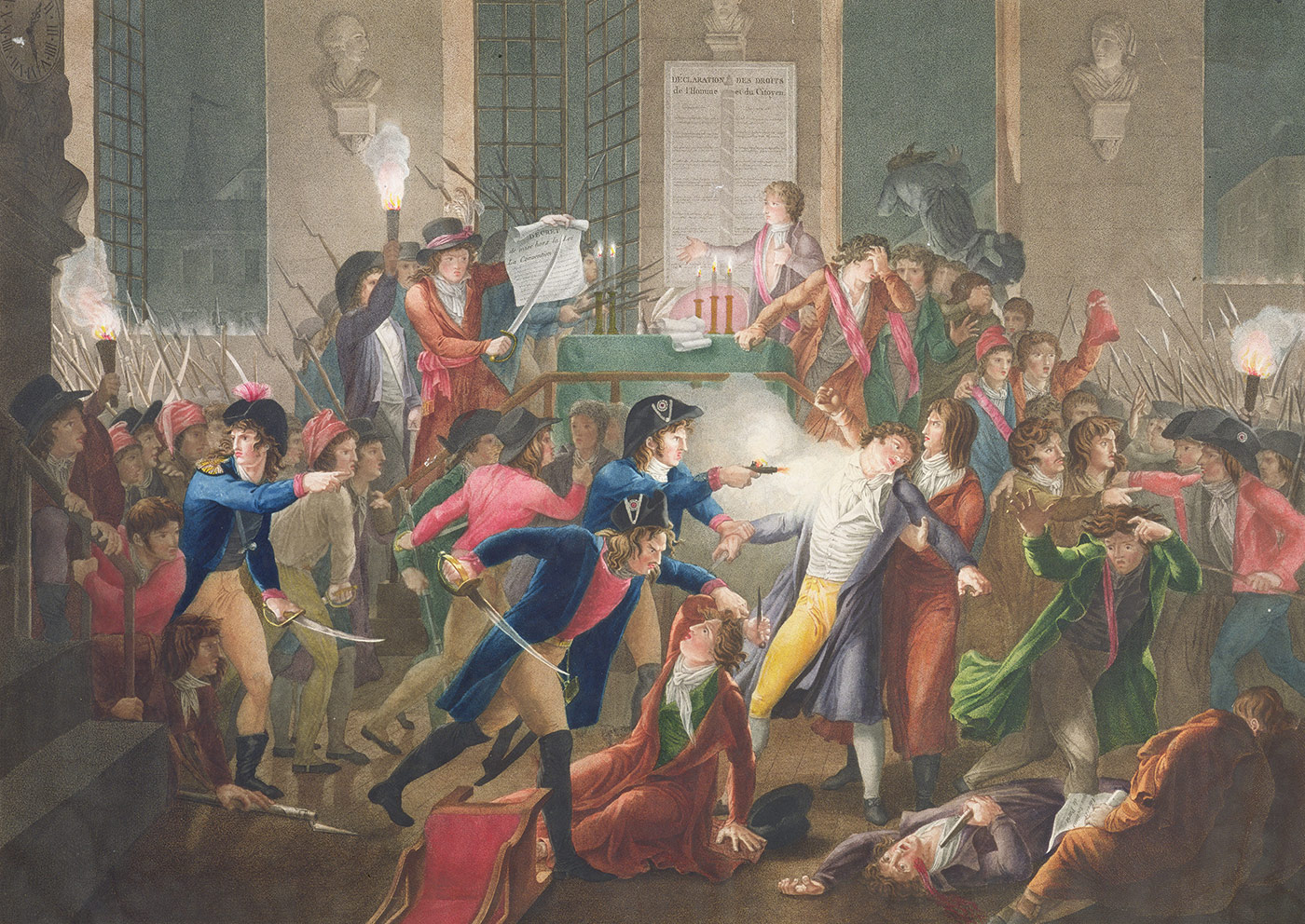 The arrest of Robespierre on the night of 9-10 Thermidor, Year Two by Jean-Joseph Tessaert. Musée Carnavalet / Bridgeman Images