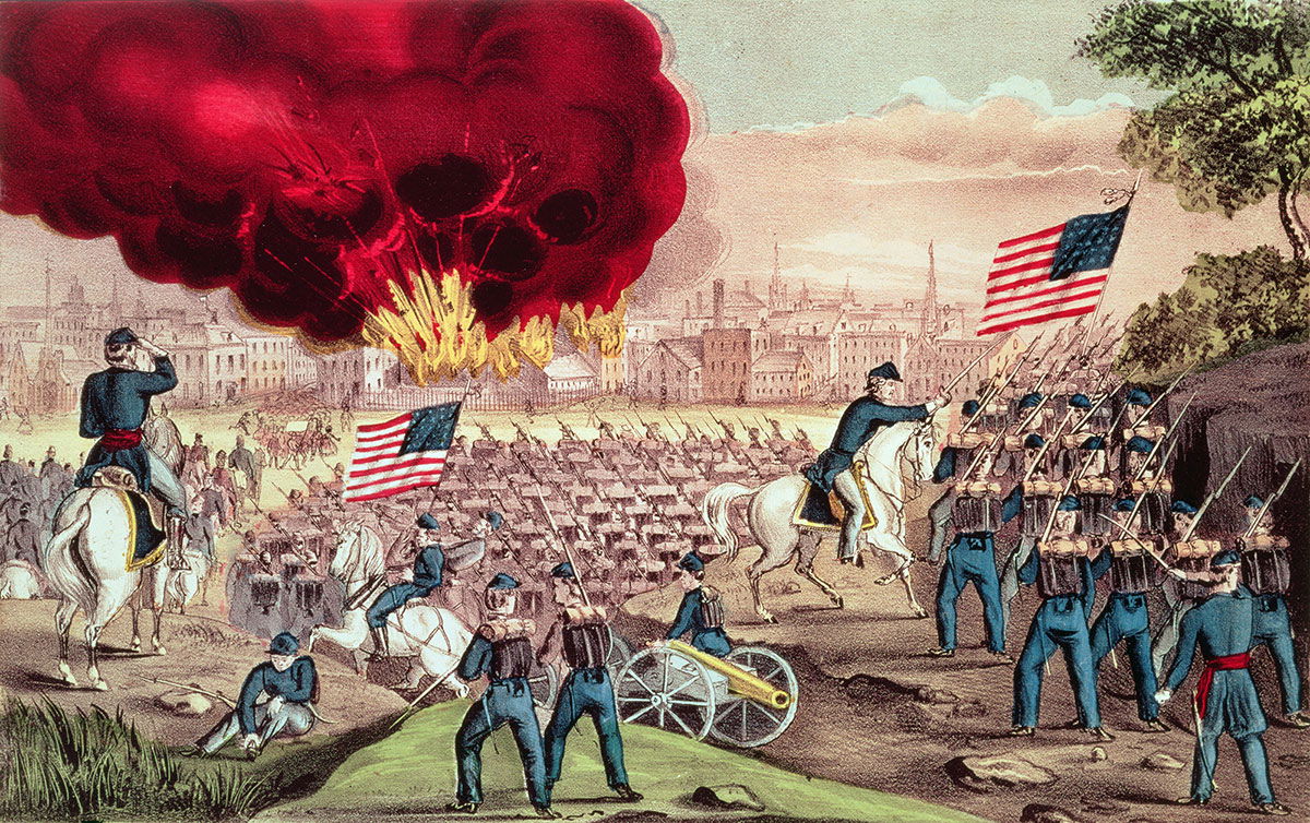 The Capture of Atlanta by the Union Army, September 2nd, 1864. American Antiquarian Society, Worcester, Massachusetts, USA / Bridgeman Images