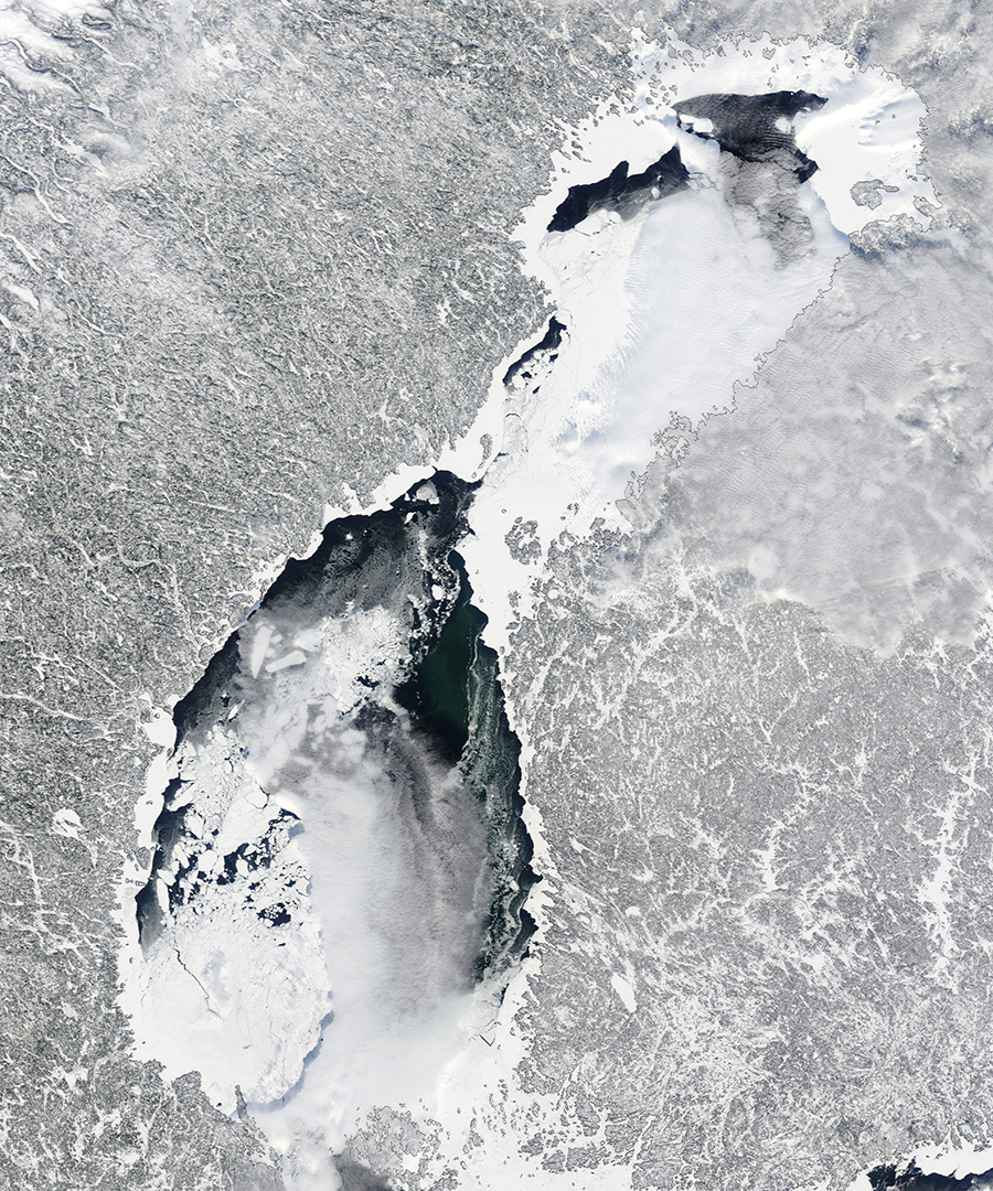 The Gulf of Bothnia, 5 March 2010. NASA image courtesy MODIS Rapid Response Team at NASA GSFC.