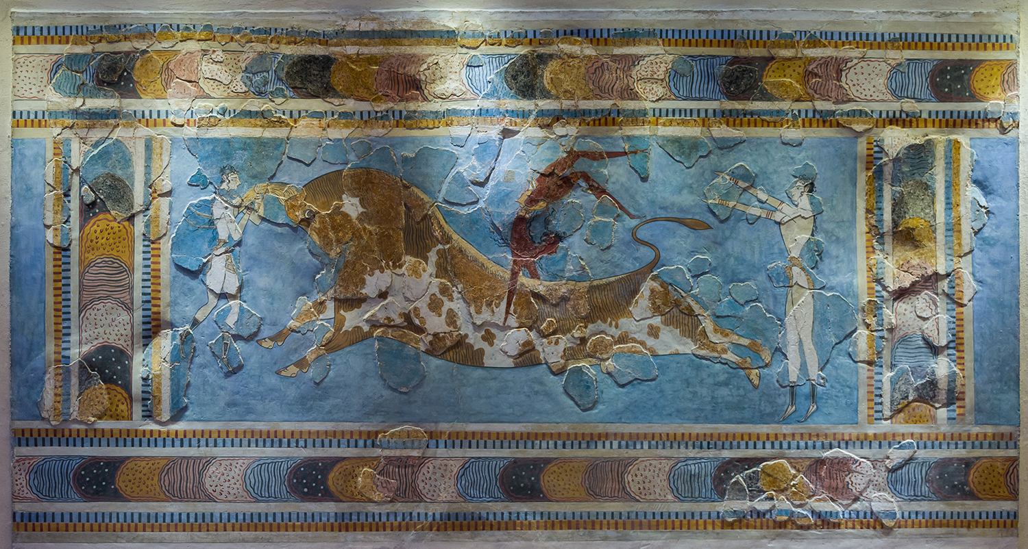 Bull-Leaping Fresco, Knossos, 1450 BC.