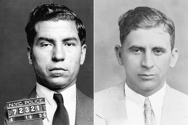 Charlie 'Lucky' Luciano (left) and Meyer Lansky, both 1930s.
