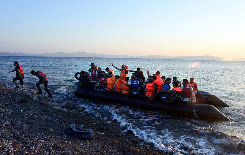 Migrants arrive in Kos, 2015.