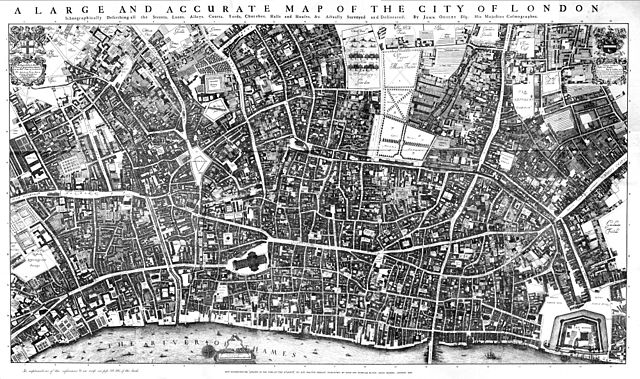 'Large and Accurate Map of the City of London', by John Ogilby and William Morgan (1677).