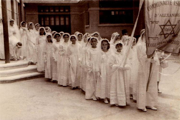 Jewish girls in Alexandria during Bat Mitzva, 1950s-60s.