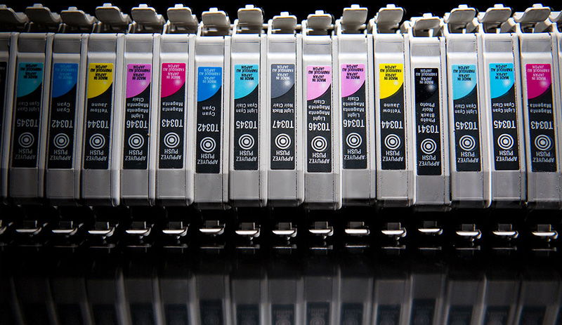 Inkjet cartridges, by Kenny Louie (2009).