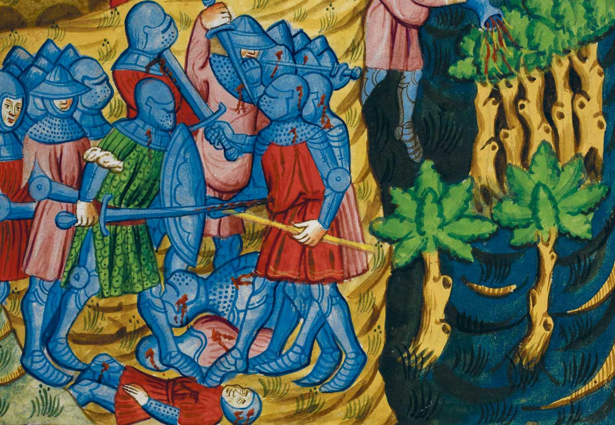 miniature showing a battle, from 'The Book of Feats of Arms and of Chivalry', by Christine de Pisan, French, 1434.© Bridgeman Images