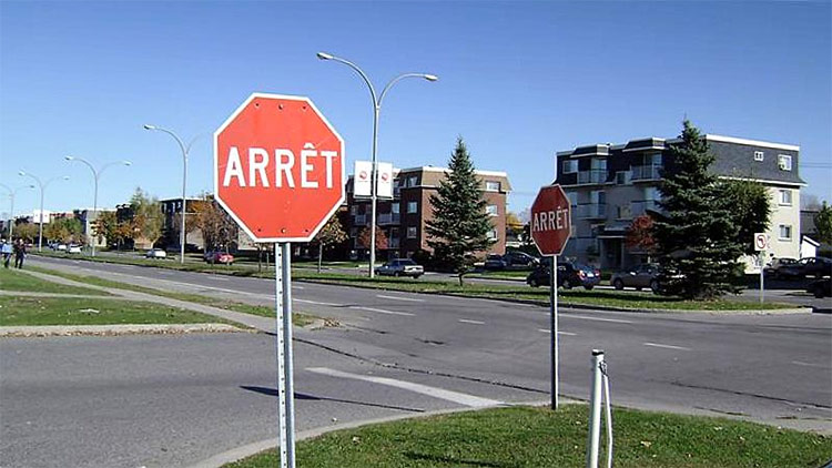 Street sign in Quebec, Canada