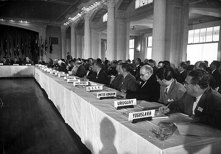 Making money: delegates at the Bretton Woods Conference, 1944