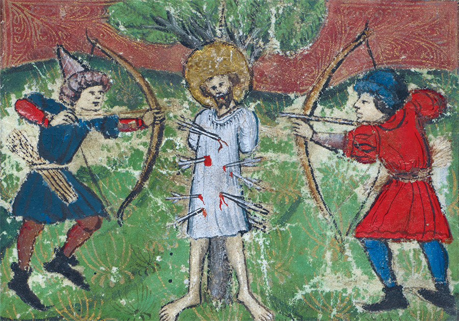 English resistance: miniature showing Edmund’s death, from  ‘The Lives of St Edmund and  St Fremund’, c.1450. (Bridgeman Images)