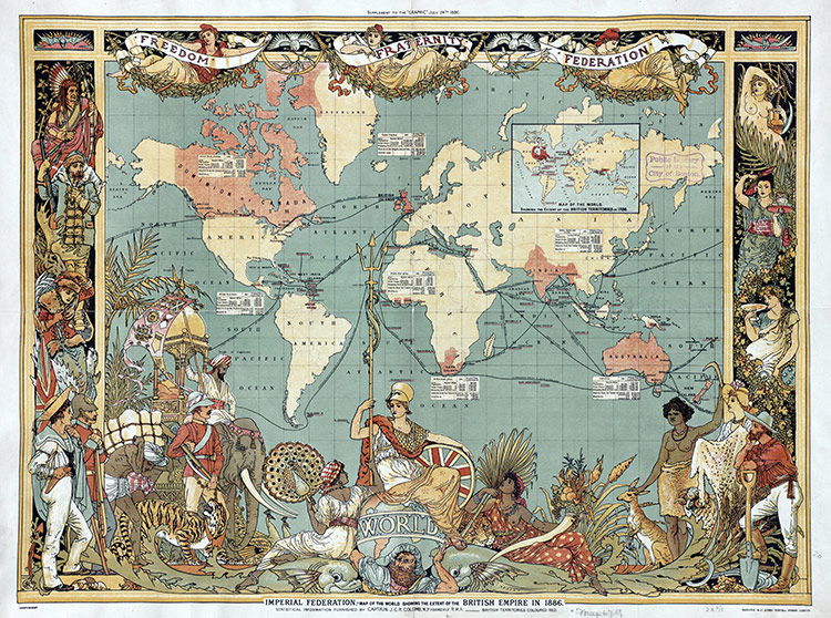 Map of the British Empire in 1886