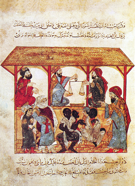 Souls for sale: the slave market at Zabid, Yemen, by Yahya ibn Mahmud al-Wasiti, 1237