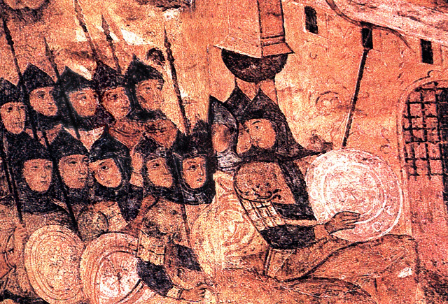 The Rus under the walls of Tsargrad. Detail from a medieval Russian icon.