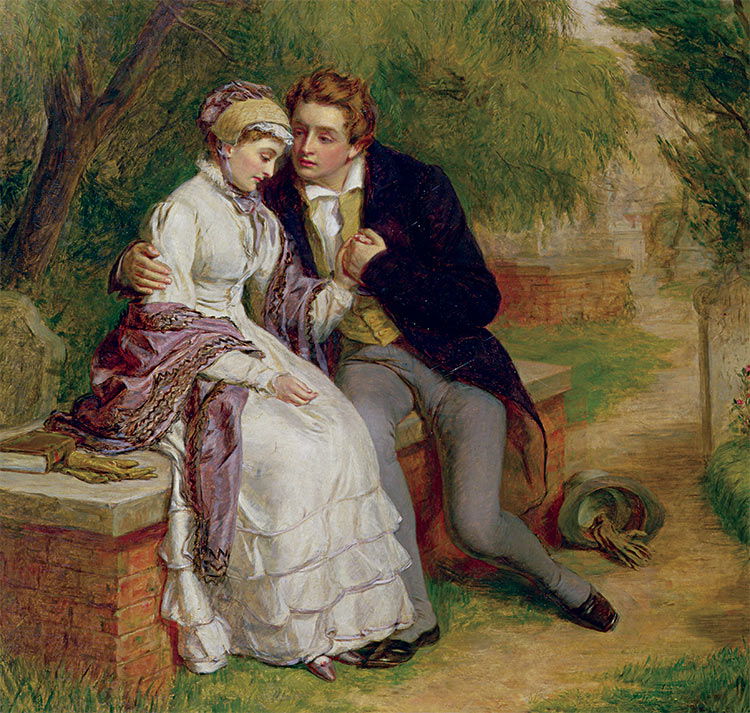 Power couple: The Lover's Seat: Shelley and Mary Godwin in Old St Pancras Churchyard by William Powell Frith, 1877