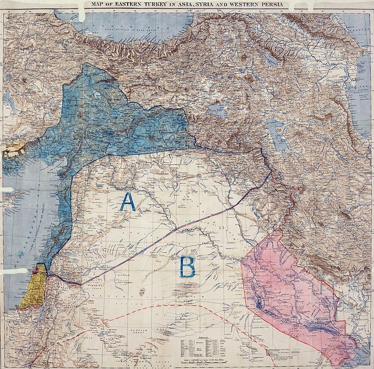 Map of the Sykes-Picot Agreement