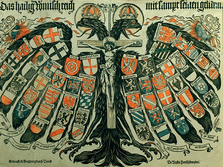 The double-headed eagle, symbol of the Holy Roman Empire, 1516