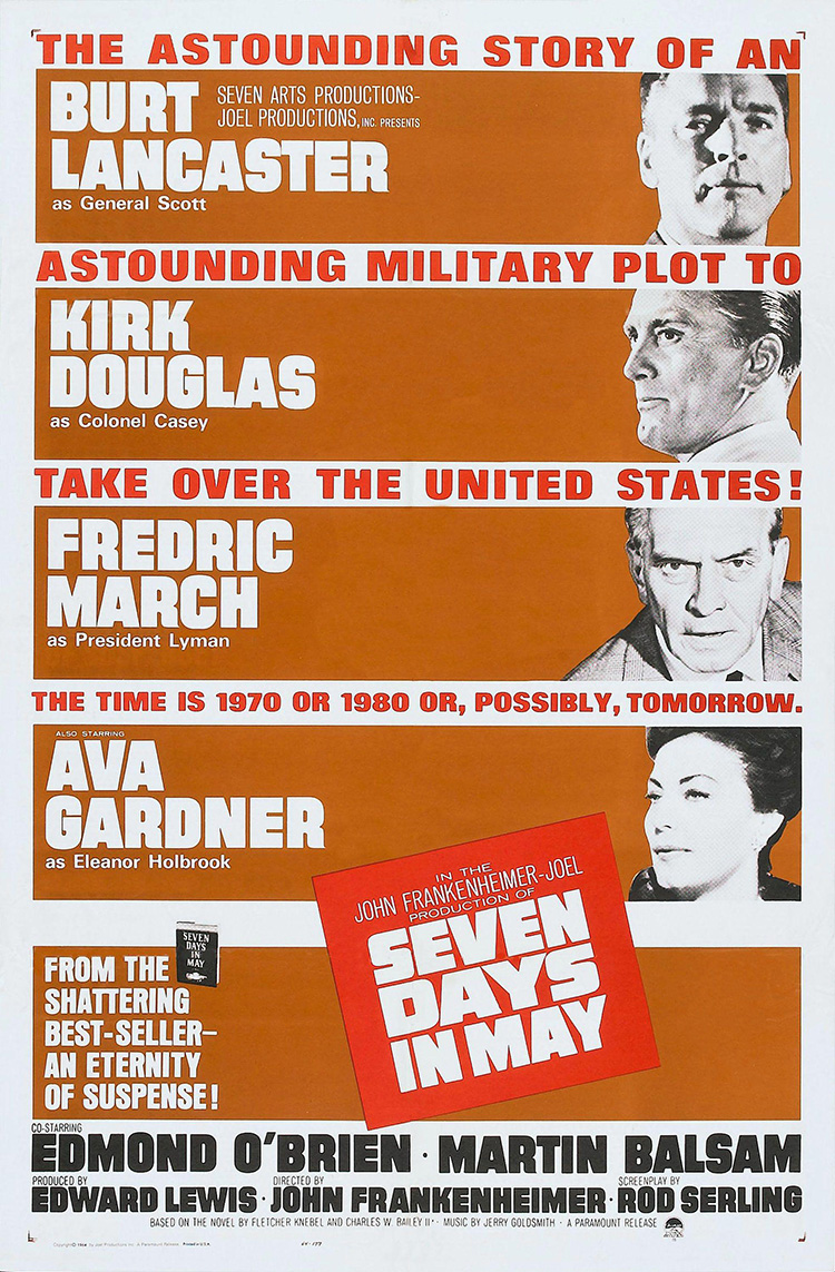 Poster for Seven Days in May, directed by John Frankenheimer, 1964.