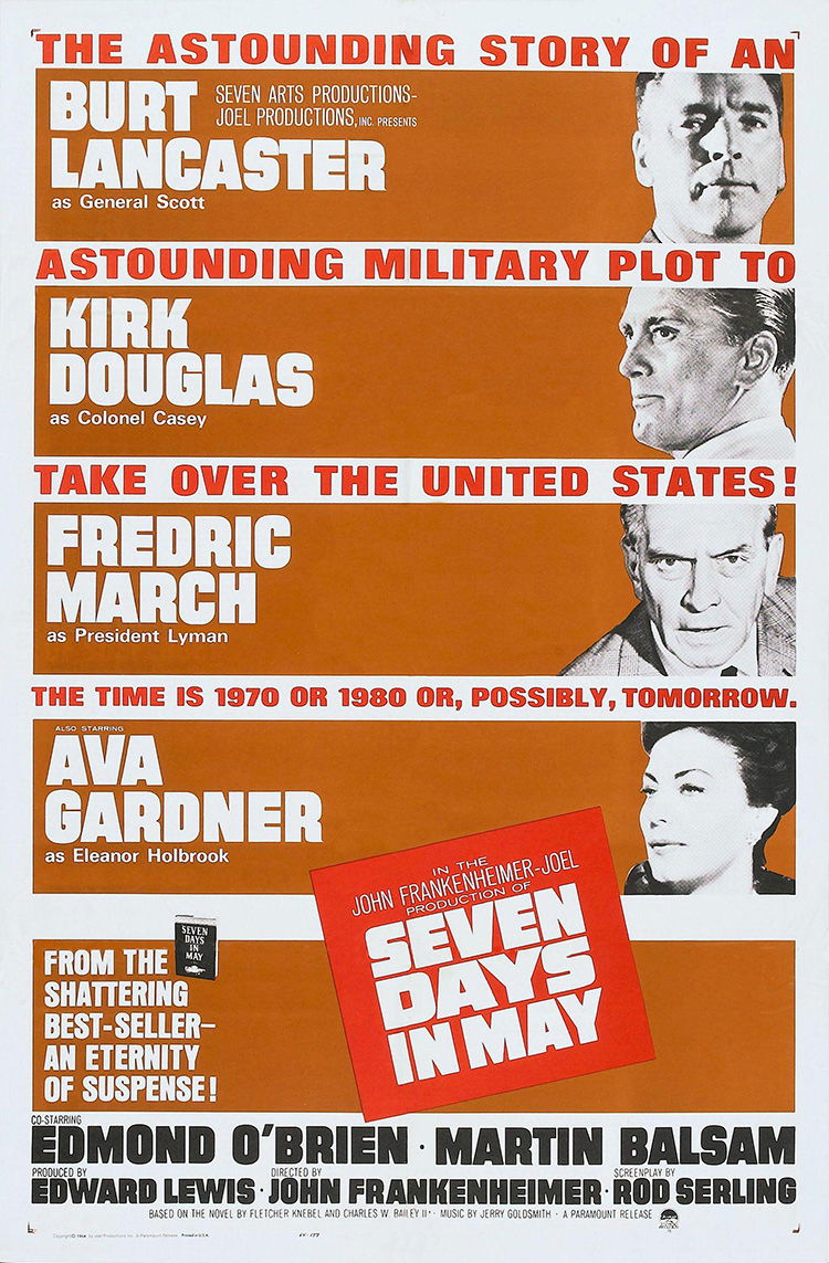 Poster for Seven Days in May, directed by John Frankenheimer, 1964.