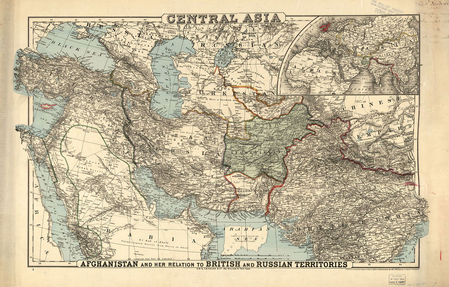 Map of Central Asia, 1885.