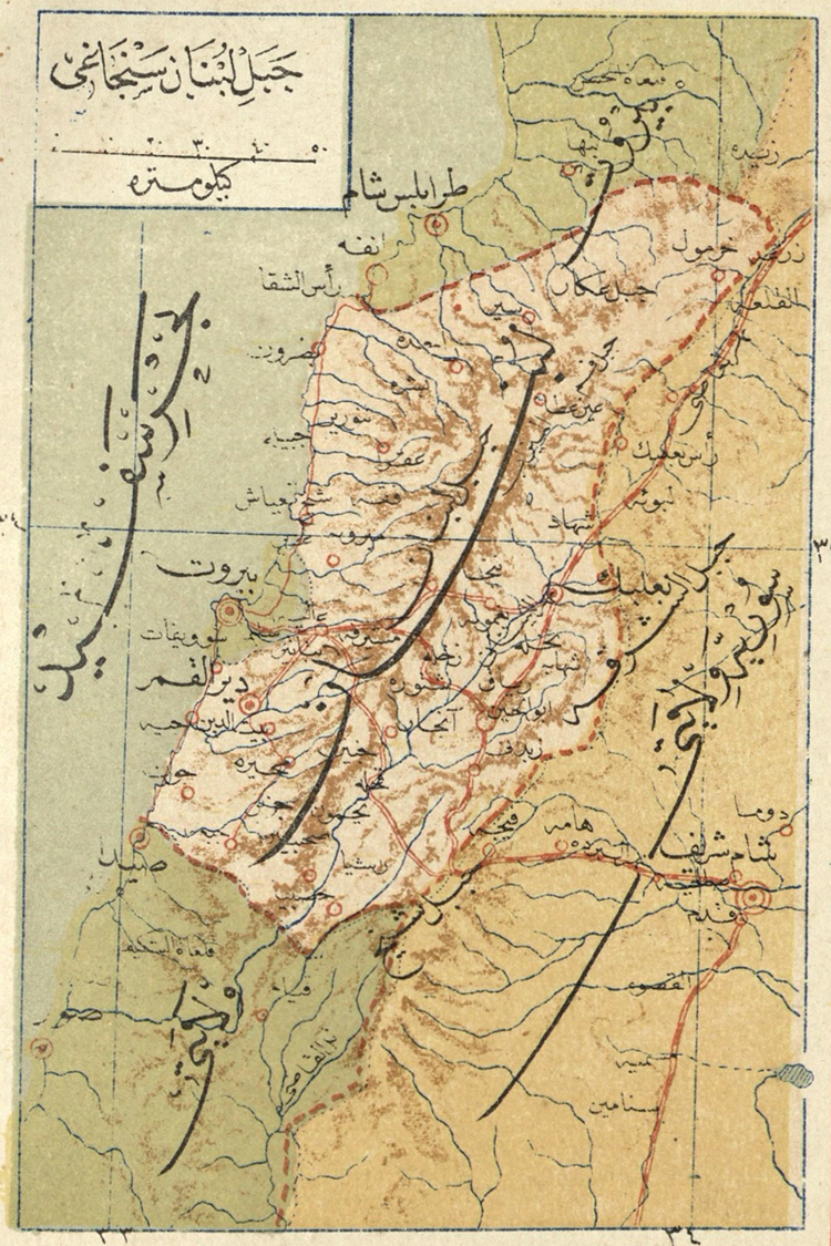 Map of Mount Lebanon, c.1900.