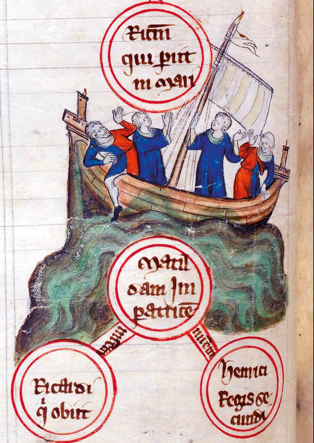 The sinking of the White Ship from Peter Langtoft’s Chronicle of England, early 14th century.
