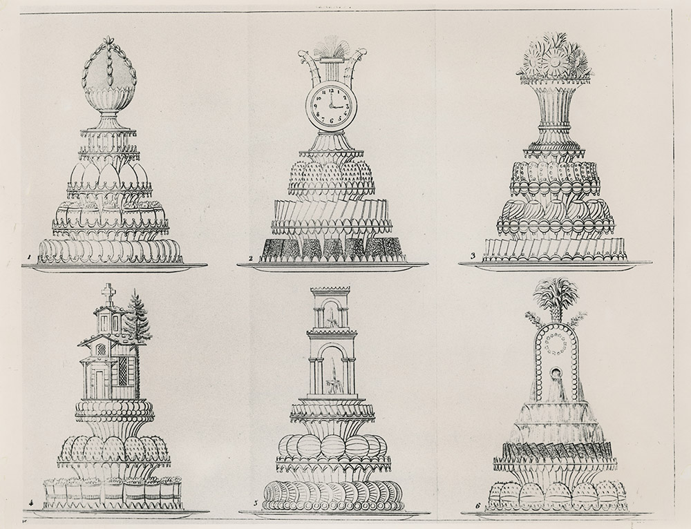 Designs by Antonin Carême, engraving, 19th century.