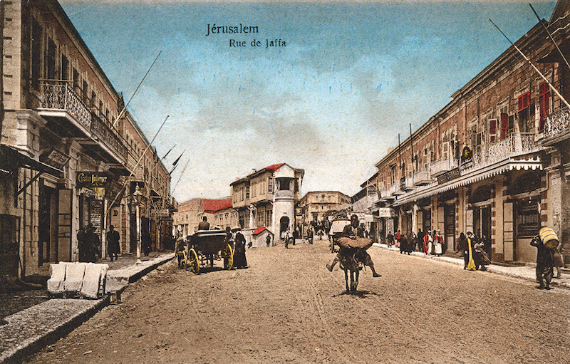 Calle Jaffa, Jerusalén. Postal, principios del siglo XX. Lebrecht Música y Artes / Alamy Foto de archivo.
