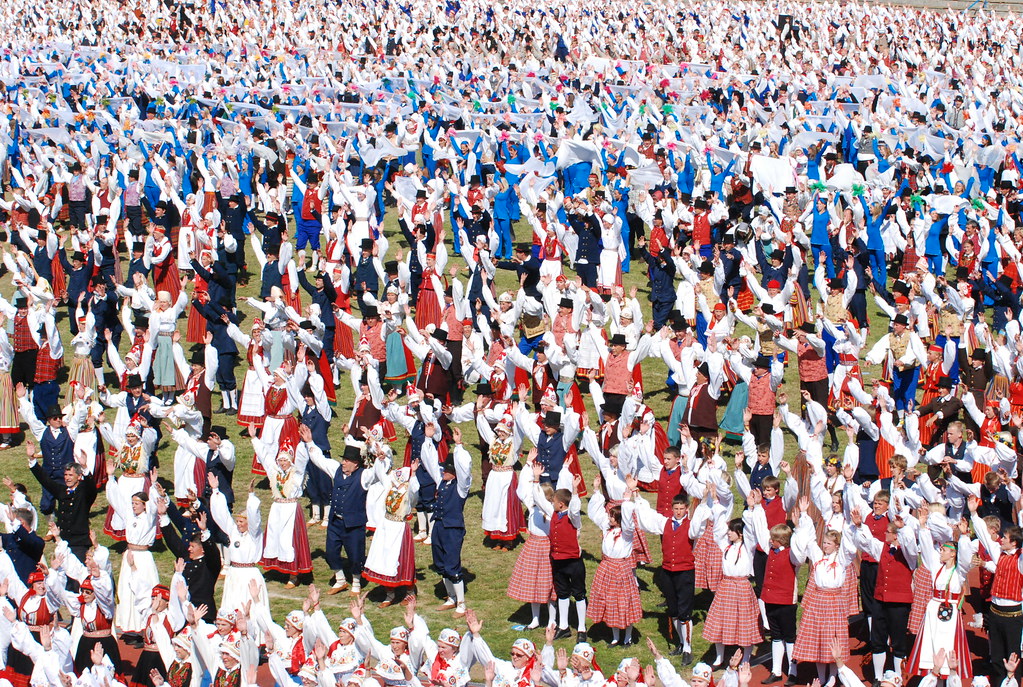 Dance Celebration in Tallinn, Estonia  Estonian Song and Dance Celebration festive parade with more than 100 000 people. Photo: Egon Tintse