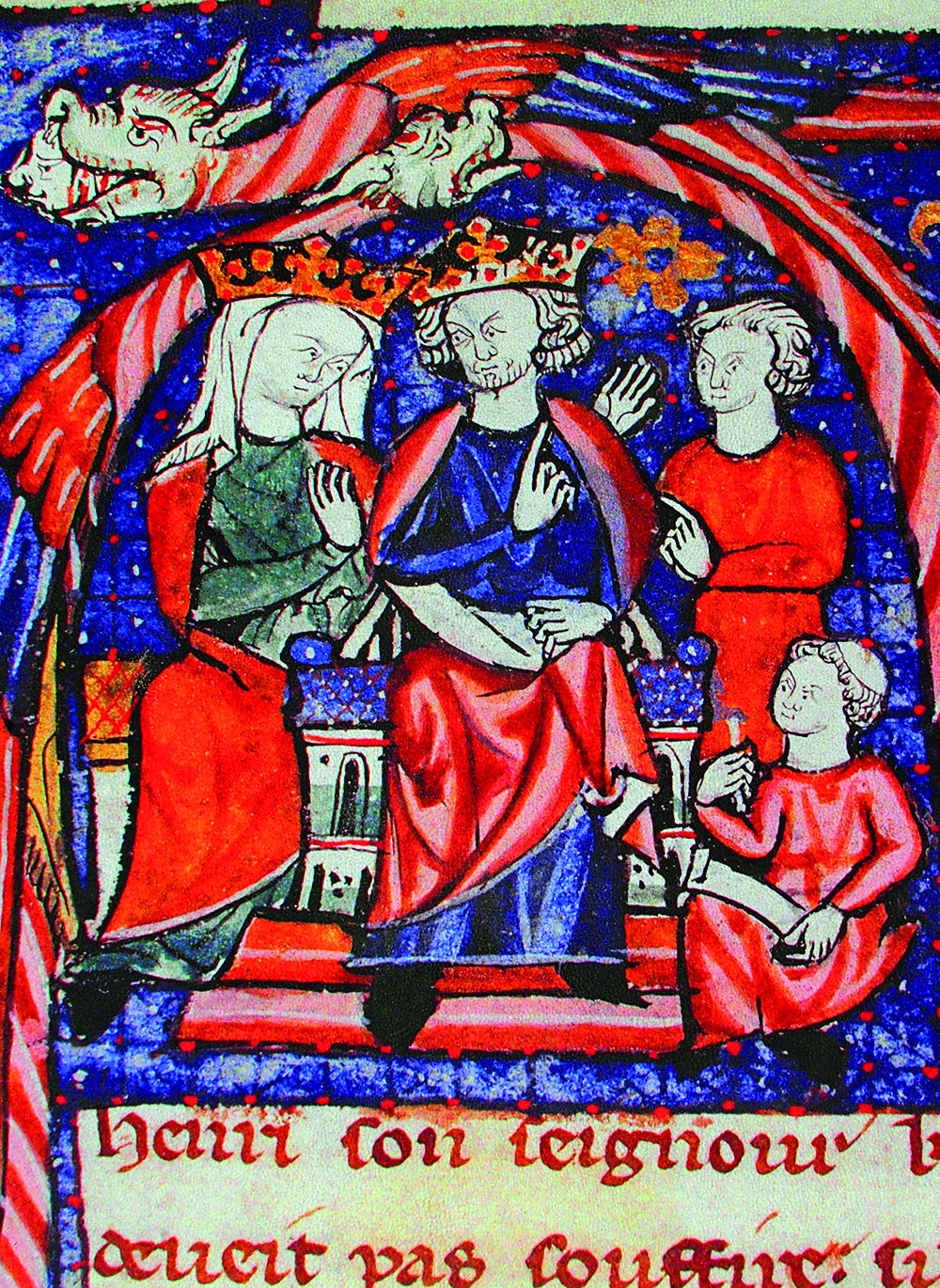  Eleanor of Aquitaine and Henry II successful a 14th-century manuscript of the Lancelot-Grail.