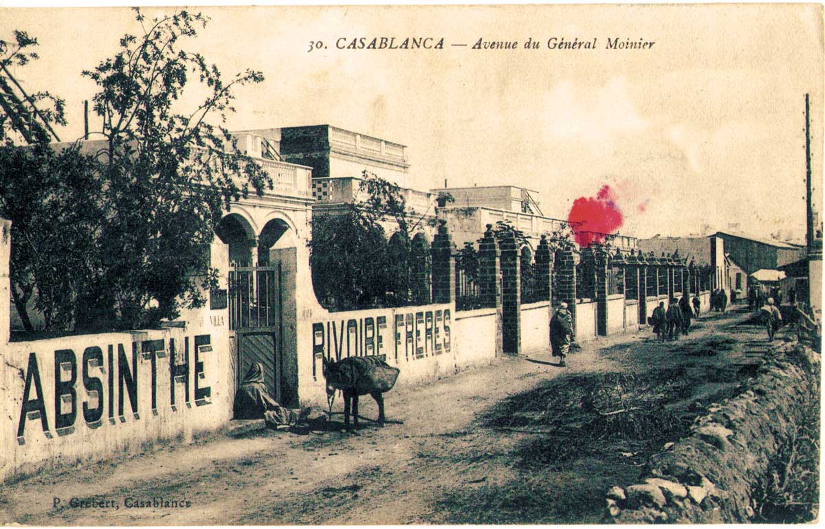 A postcard from Casablanca, with  an advertisment for absinthe, undated.