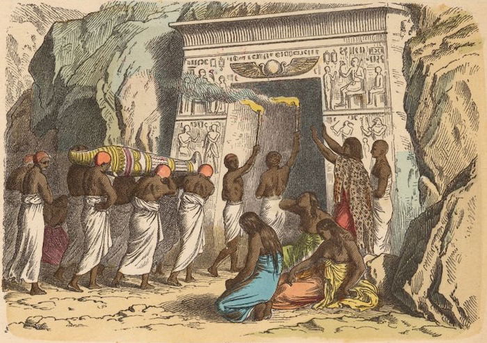 An ancient Egyptian burial, c.1852-98. New York Public Library. Public Domain.