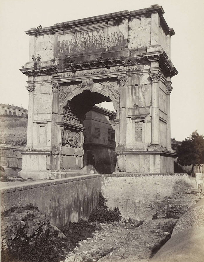 Arch of Titus in Rome, unknown photographer, c.1860-1900. Rijksmuseum. Public Domain.