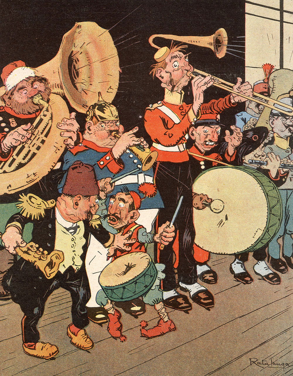 ‘The Balkans, a false note in the European concert’, German cartoon from Der Wahre Jacob, 12 October 1909.