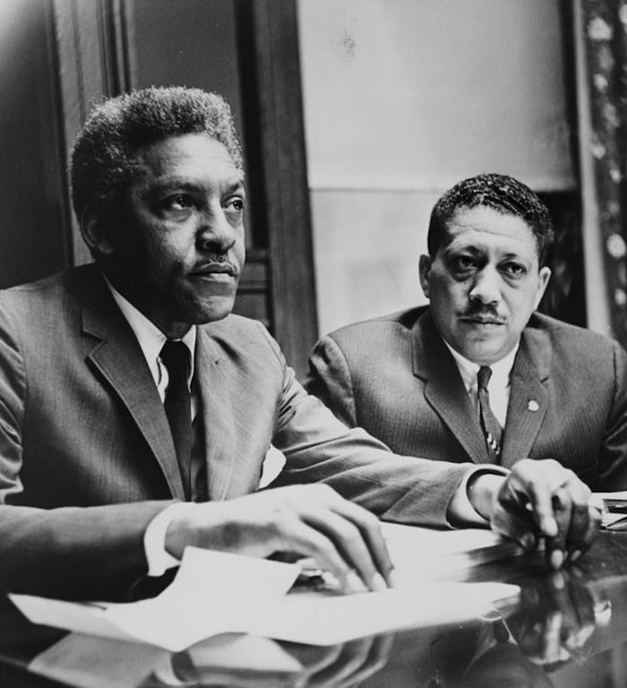 Bayard Rustin and Dr. Eugene Reed at Freedom House, 1964. Library of Congress. Public Domain.