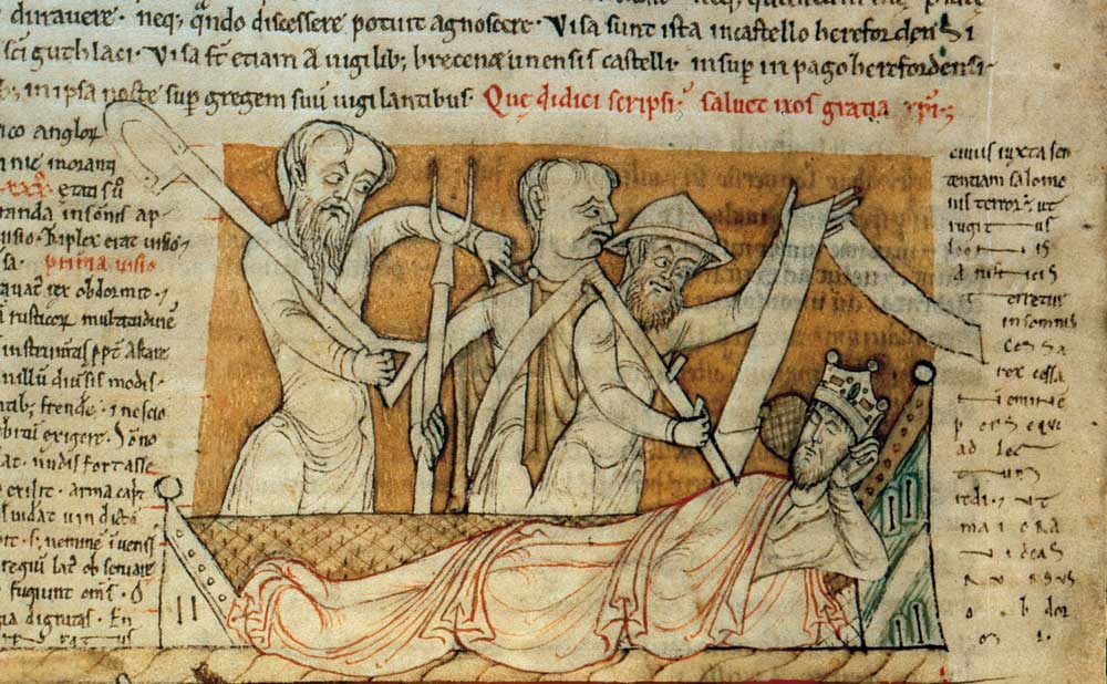 the nightmare of Henry I in 1130, from the Worcester Chronicle,  c.1130-40.